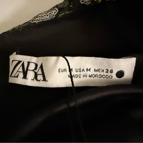 Zara | Multicolor Sequins Dress with Velvet Trim | 9620 / 026 | Sz M - Picture 11 of 13